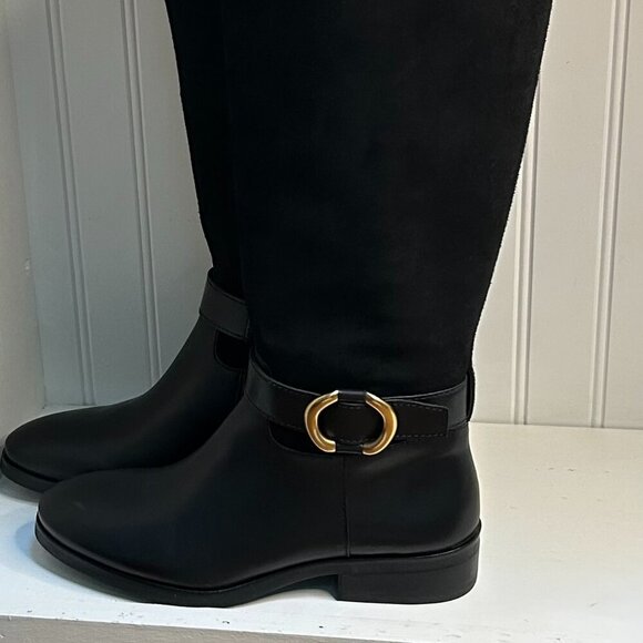 Vince Camuto Samtry Block Heel Stacked Heel Knee-High Boots Size 7 - Picture 6 of 7